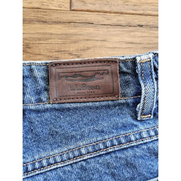 L.L Bean Blue Original Fit/Relaxed Denim Jeans Size 14 R 90's Mom Elastic Waist - Picture 8 of 8